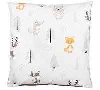 TupTam Funda para Cojin con Diseño Decorativo para Niños, Bosque/Zorro/Corzo/Erizo/Osito/Beige, 40 x 60 cm