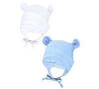TupTam Gorra de Bebé con Cordones y Orejeras, Pack de 2, Azul, 62-68