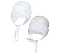 TupTam Gorra de Bebé con Cordones y Orejeras, Pack de 2, Conejo Gris/Blanco, 50-56