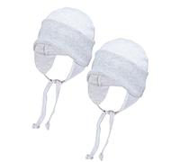 TupTam Gorra de Bebé con Cordones y Orejeras, Pack de 2, Gris Mezclado, 50-56