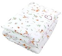 TupTam Juego de Edredón Infantil con Dibujos para Toda la Temporada Nórdica Almohada Plana 2pcs., Glade/Ciervo, 135x100 cm