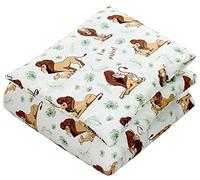 TupTam Juego de Edredón Infantil con Dibujos para Toda la Temporada Nórdica Almohada Plana 2pcs., León/Marrón/Verde, 135x100 cm