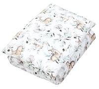 TupTam Juego de Edredón Infantil con Dibujos para Toda la Temporada Nórdica Almohada Plana 2pcs., Liebres/Ciervos/Hojas, 135x100 cm