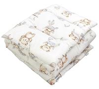TupTam Juego de Edredón Infantil con Dibujos para Toda la Temporada Nórdica Almohada Plana 2pcs., Ositos de Peluche en Cesta Beige Crudo, 135x100 cm