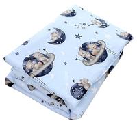 TupTam Juego de Edredón Infantil con Dibujos para Toda la Temporada Nórdica Almohada Plana 2pcs., Osos en el Cosmos, 135x100 cm