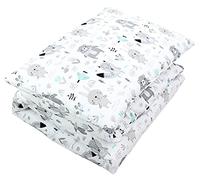 TupTam Juego de Edredón Infantil con Dibujos para Toda la Temporada Nórdica Almohada Plana 2pcs., Osos/Zorros/Casa de la Moneda, 135x100 cm