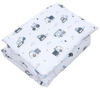 TupTam Juego de Edredón Infantil con Dibujos para Toda la Temporada Nórdica Almohada Plana 2pcs., Vehículos de construcción/Excavadoras/Azul/Gris Claro, 135x100 cm