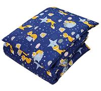 TupTam Juego de Edredón Infantil con Dibujos para Toda la Temporada Nórdica Almohada Plana 2pcs., Zorro Estrellas/Azul Oscuro, 135x100 cm