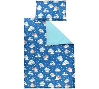 TupTam Juego de Ropa de Cama para Niños, de 2 Piezas., Bebés Animales dormidos/Azul Oscuro/Menta, 120x90 cm