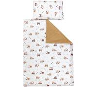 TupTam Juego de Ropa de Cama para Niños, de 2 Piezas., Vehículos de construcción/Excavadoras/Beige/Marrón Cacao, 120x90 cm