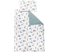 TupTam Juego de Ropa de Cama para Niños, de 2 Piezas., Zorros en el avión/Verde, 135x100 cm