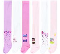 TupTam Leotardos de Colores para Niñas, Paquete de 6, Pack de 6 Bunny Pink Owl Pink Bow White Purple Princess White Raccoon, 62-74