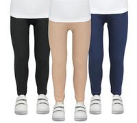TupTam Niñas Leggings Mallas Térmicos Mallas de Invierno Pack de 3, Negro/Azul Oscuro/Beige, 116