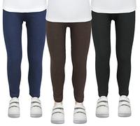 TupTam Niñas Leggings Mallas Térmicos Mallas de Invierno Pack de 3, Negro/Marrón/Azul Oscuro, 128