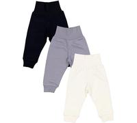 TupTam Pantalones Bebé Niño 3 Unidades - Pantalón Algodón Bebé Cómodo, Certificado Oeko-Tex, Negro/Gris/Beige, 98