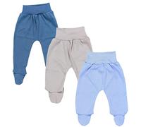 TupTam Pantalones Bebé Niño con Pies 3 Unidades - Polainas Bebé Algodón Cómodos y Suaves, Mix de Colores 6, 74