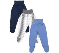 TupTam Pantalones Bebé Niño con Pies 3 Unidades - Polainas Bebé Algodón Cómodos y Suaves, Mix de Colores 1, 56