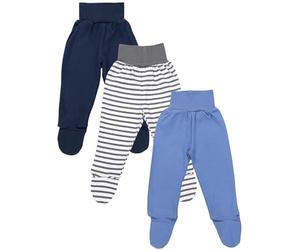 TupTam Pantalones Bebé Niño con Pies 3 Unidades - Polainas Bebé Algodón Cómodos y Suaves, Mix de Colores 1, 56