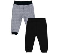 TupTam Pantalones Bebé Niño Invierno 2 Unidades - Pantalón Bebe Algodón con Interior Acolchado, Negro/Grafito Mezclado, 92