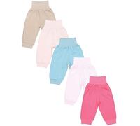 TupTam Pantalones de Chándal para Bebés Paquete de 5, Beige/Verde Menta/Rosa empolvado/Rosa/Rosa, 74