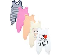 TupTam Peleles Bebé Pack de 5, Amo a mamá y papá_Bear_Stripes, 56