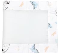 TupTam Protección Barandilla Protector de Cuna Malla Bebé Nido Cuna 3D Mesh 2 Pack, Animales Azules, Aprox. 128 x 30 cm (para Cuna 140x70)