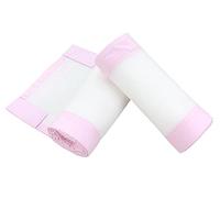 TupTam Protección Barandilla Protector de Cuna Malla Bebé Nido Cuna 3D Mesh 2 Pack, Blanco/Rosa, Aprox. 128 x 30 cm (para Cuna 140x70)
