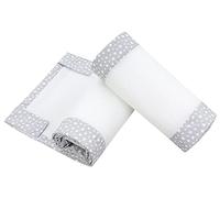 TupTam Protección Barandilla Protector de Cuna Malla Bebé Nido Cuna 3D Mesh 2 Pack, Estrellas Gris, Aprox. 128 x 30 cm (para Cuna 140x70)