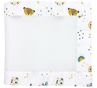 TupTam Protección Barandilla Protector de Cuna Malla Bebé Nido Cuna 3D Mesh 2 Pack, Safari de Cabezas de Animales, Aprox. 128 x 30 cm (para Cuna 140x70)