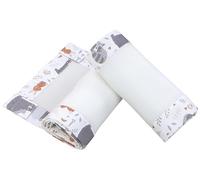 TupTam Protector Cuna 3D Mesh - Red de protección, Pack de 2, Los Animales Salvajes, Aprox. 128 x 30 cm (para Cuna 140x70)