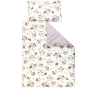 TupTam Ropa de Cama para niños y niñas Juego de 2 Piezas 100 x 135 cm + 40 x 60 cm, Dino/Osito/Marrón/Amarillo, 135x100 cm