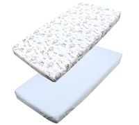 TupTam Sábana Ajustable para Cuna Bebé 2 Pack, Globo de Aire Azul, 70 x 140 cm