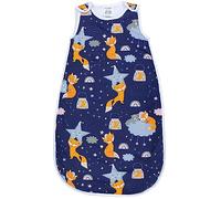TupTam Saco de Dormir Bebé 2.5 TOG - Saco de Dormir Niños para Todo el Año con Cremallera Lateral, OEKO-TEX, Zorro Estrellas/Azul Oscuro, 80-86