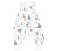 TupTam Saco de Dormir Bebé con Piernas - Saco Bebé Dormir Verano 0.5 TOG, Algodón OEKO-TEX, Ciervo Conejo Oso Mapache Gris Beige, 80-86