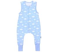 TupTam Saco de Dormir Bebé con Piernas - Saco Bebé Dormir Verano 0.5 TOG, Algodón OEKO-TEX, Nubes Azul, 80-86