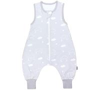 TupTam Saco de Dormir Bebé con Piernas - Saco Bebé Dormir Verano 0.5 TOG, Algodón OEKO-TEX, nubes con estrellas y luna gris, 116-122
