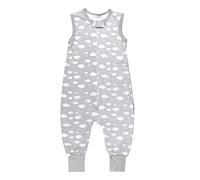 TupTam Saco de Dormir Bebé con Piernas - Saco Bebé Dormir Verano 0.5 TOG, Algodón OEKO-TEX, Nubes Gris, 116-122