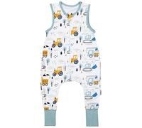 TupTam Saco de Dormir Bebé con Piernas - Saco Bebé Dormir Verano 0.5 TOG, Algodón OEKO-TEX, Tractor excavadora para obra Caterpillar Light Petrol Amarillo, 116-122
