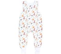 TupTam Saco de Dormir Bebé con Piernas - Saco de Dormir Niños 2.5 TOG para Todo el Año, Algodón OEKO-TEX, SHU01 Animales del bosque Búho Ciervo Erizo Zorro Beige Marrón, 80-86