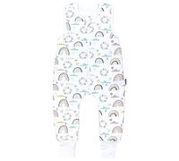 TupTam Saco de Dormir Bebé con Piernas - Saco de Dormir Niños 2.5 TOG para Todo el Año, Algodón OEKO-TEX, Nubes de corazón arco iris, 92-98