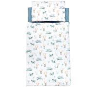 TupTam Saco de Dormir Tipo Manta con cojín y Bolsa - Saco Infantil 135×70 cm para guardería, Viajes y casa, Zorros en el avión/Verde, 70 x 135cm