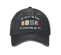 TUQIAAM Balatro Hazte Rico o Muere Prueba Gorras de béisbol Unisex Juego de Cartas Desgastado Gorro de Exterior Lavado para Todo Clima Gorro de Sol Multicolor Ajustable para Todo Clima