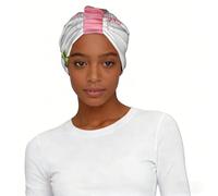 Turbante con efecto agua de tulipán, flor fresca y encantadora rosa, para mujer, gorro con nudo suave, pañuelo bohemio para la cabeza, pasamontañas elástico para el cabello