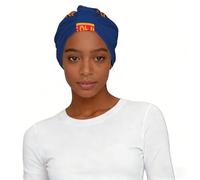 Turbante con estampado de la bandera del estado de Idaho, turbante, a la moda, elástico, para pérdida de cabello, gorro de dormir o uso diario, color negro