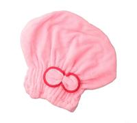Turbante de microfibra de secado rápido para mujer, con cierre de botón, gorro absorbente de terciopelo coral, protege el cabello de daños por calor, acelera el secado (rosa)