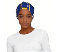 Turbante estampado de la bandera de Nauru para mujer, gorro elástico para dormir, gorro ligero para dormir, regalo para la piel sensible a la quimioterapia