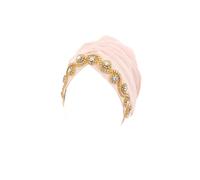 Turbante para mujer, turbante musulmán, para boda, fiesta, turbante, beige, 1 count (Pack of 1)