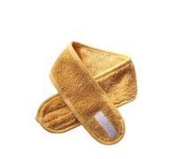 Turbante suave para la cabeza, diadema de tela cosmética, toalla de spa, baño, ducha, lavado facial, diadema elástica para mujeres (amarillo)