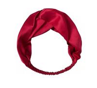 Turbantes para Mujer Diadema de seda morera, elástica lujo, turbante trenzado, accesorio for el cabello for mujer(Red)