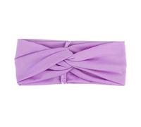 Turbantes para Mujer Diadema elástica ancha con estampado de flores for niñas, diadema cruzada nudos, accesorios suaves for el cabello(Light Purple)